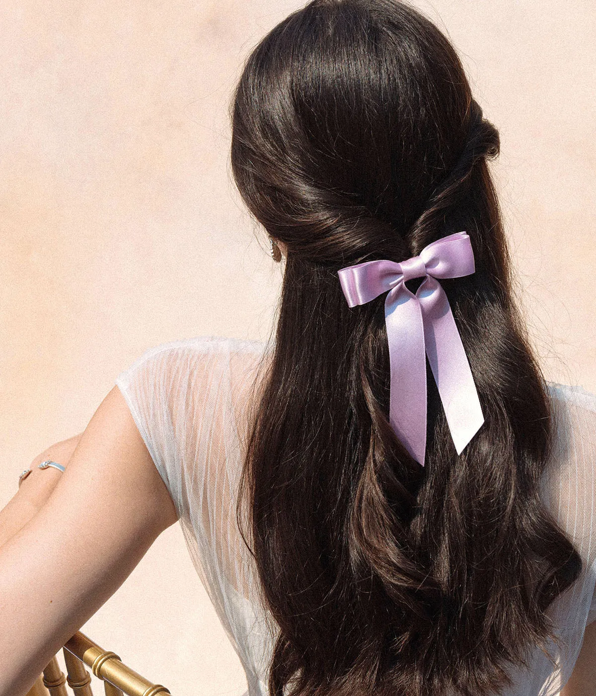 Loren Hope Bardot Bow hårsløyfe Lavender silke