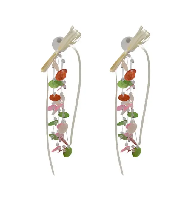Wos Up Coralie øredobber fargerik 16 cm perle