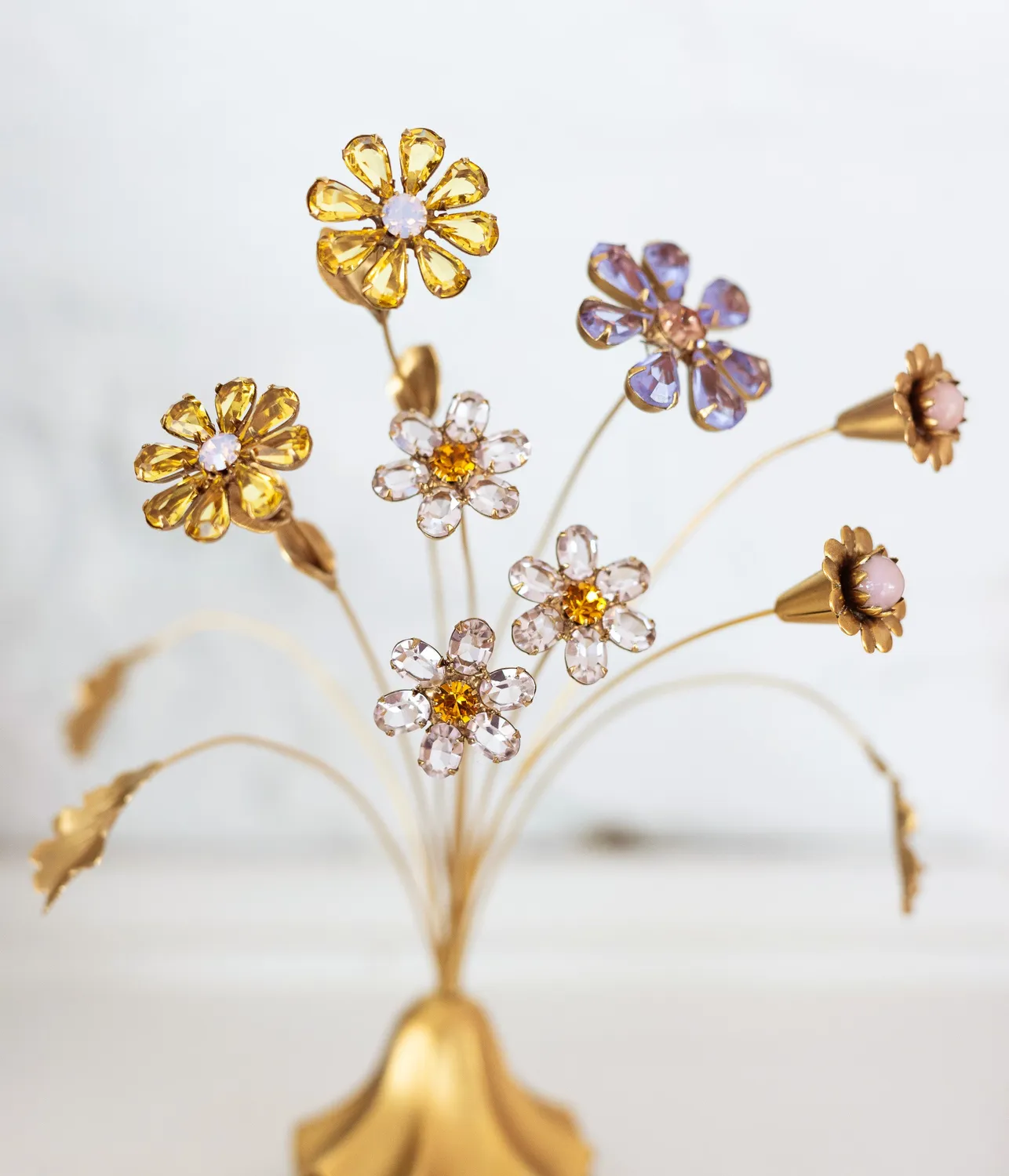 Loren Hope blomsterbukett pynt glass 18 cm fargerik