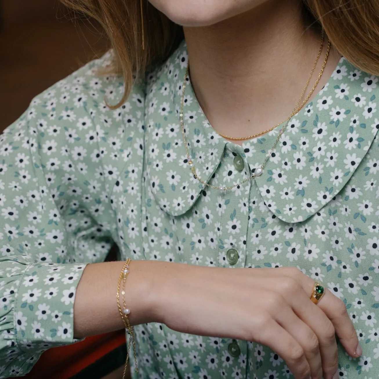 Wioga Chika armbånd forgylt perle zirkonia