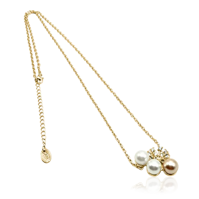 IOAKU Snowdrop Pearl halskjede guld 40+6 cm perle