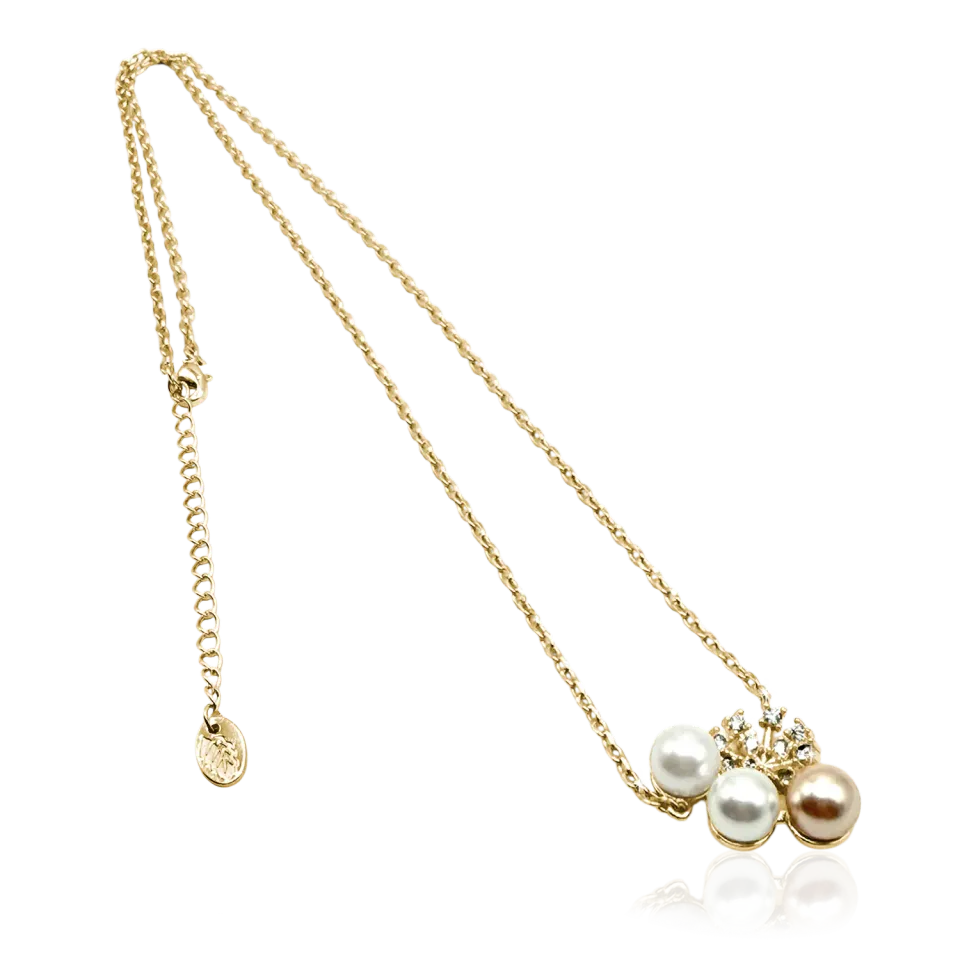 IOAKU Snowdrop Pearl halskjede guld 40+6 cm perle