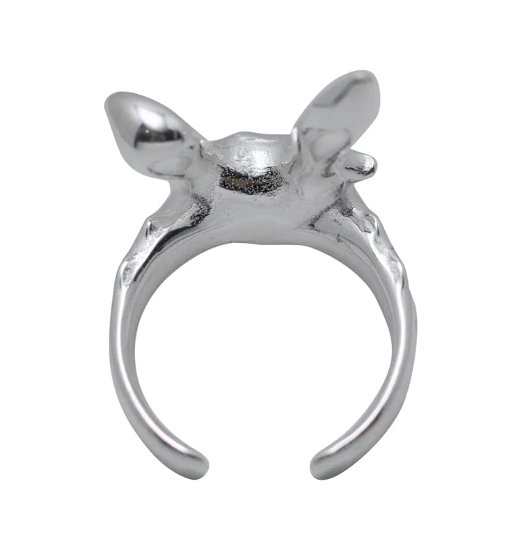 Wos Bunny Ring ring sølv 16 mm zirkonhjerte