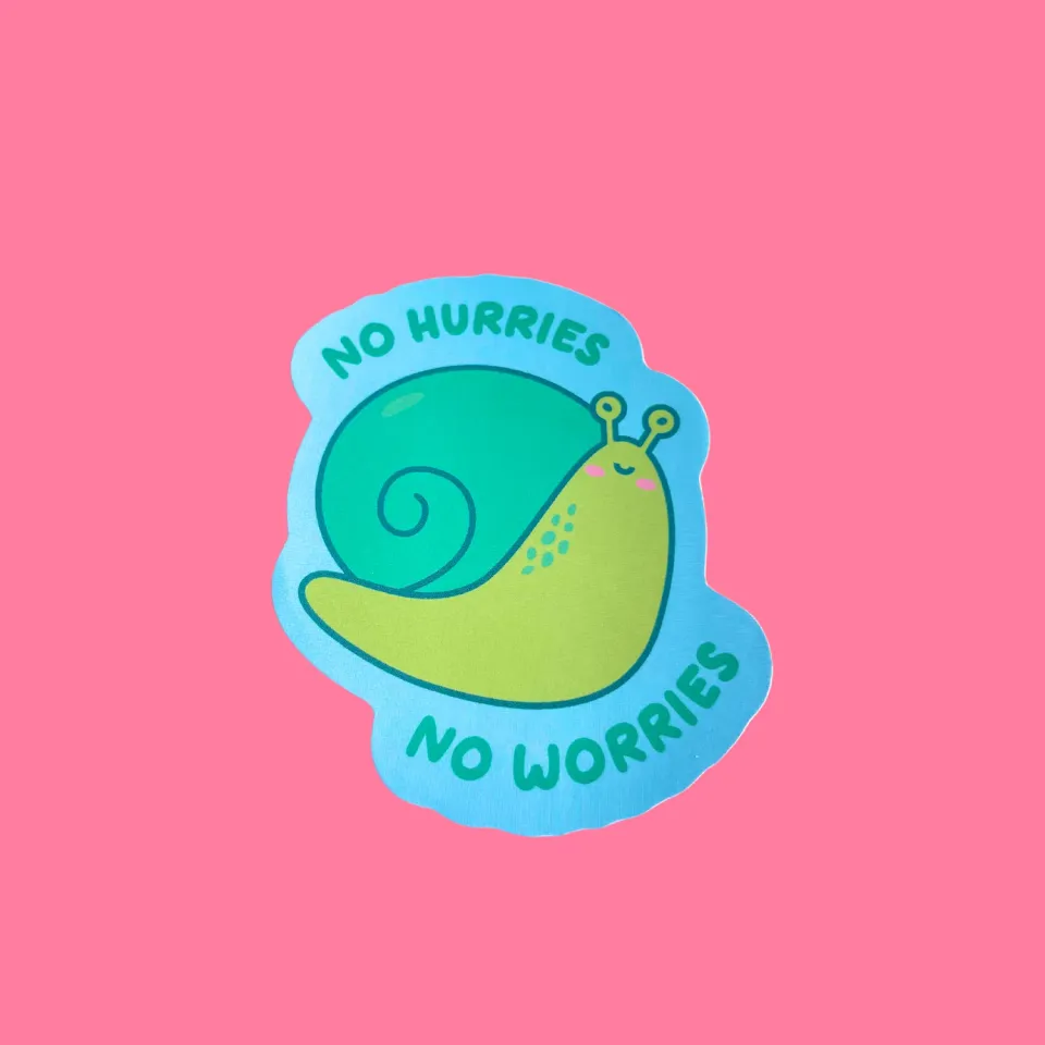 MiniKitty No Hurries No Worries klistremerke 7,6 cm blankt