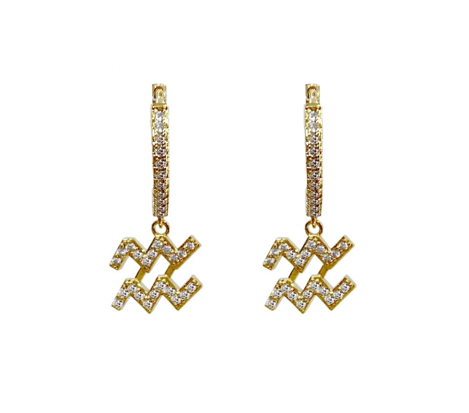 IOAKU Zodiac Sparkle Micro Hoop øredobber guld Leo nikkel fri