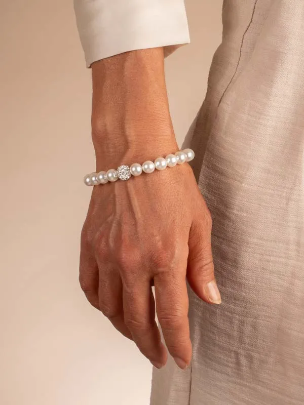 pfg Stockholm Vera Glam armbånd perler hvit