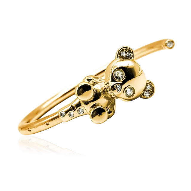IOAKU Bear Skeleton armbånd cuff gull bamse 6 cm