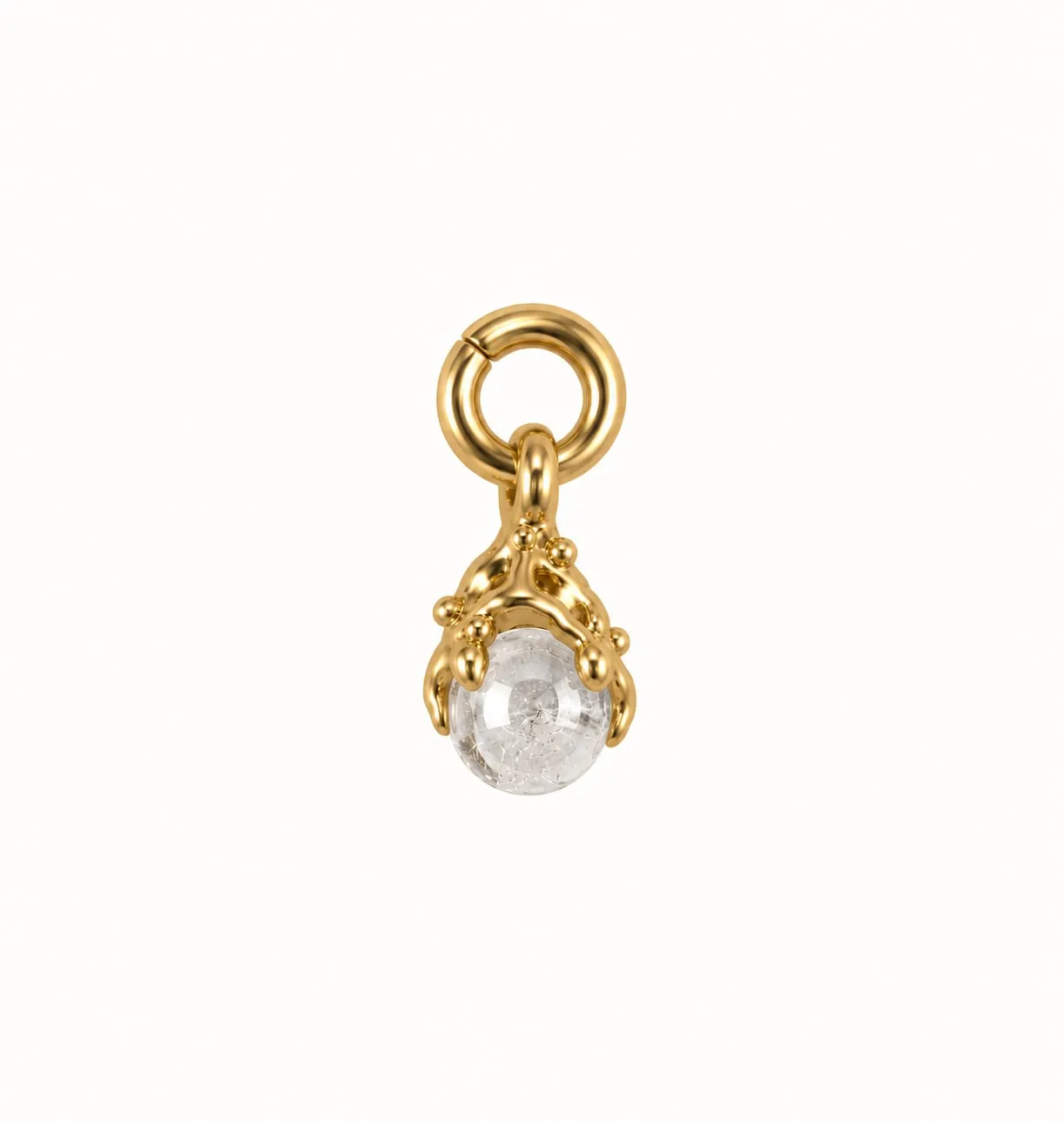 Wos x Bedazzled Månadssten charm april bergkrystall messing
