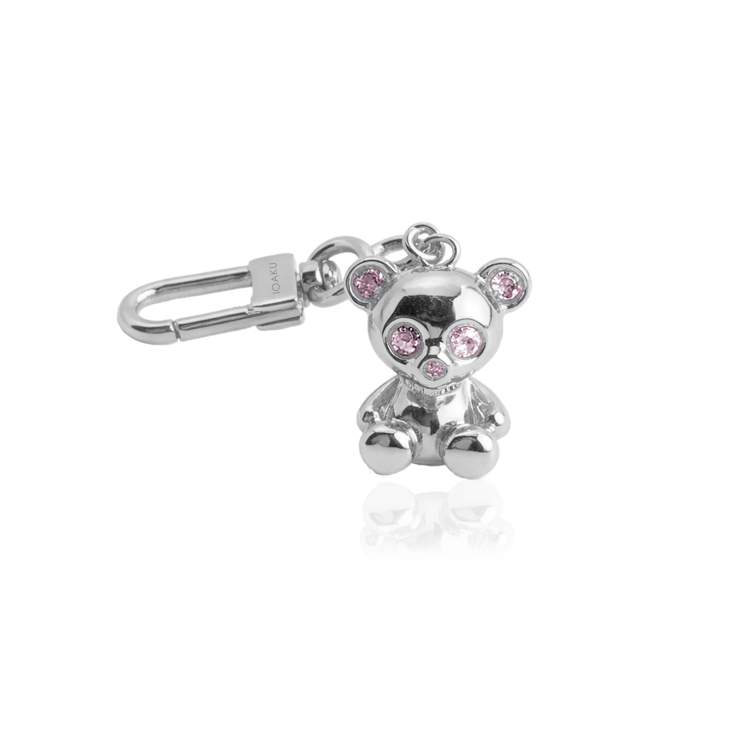 IOAKU Bear Skeleton veskeanheng rosa 3 cm krystall