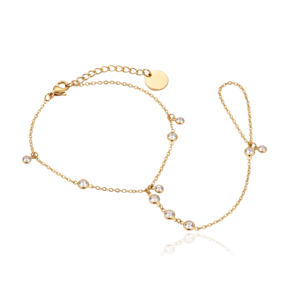 IOAKU Crystal Drop Allure armbånd gull stål