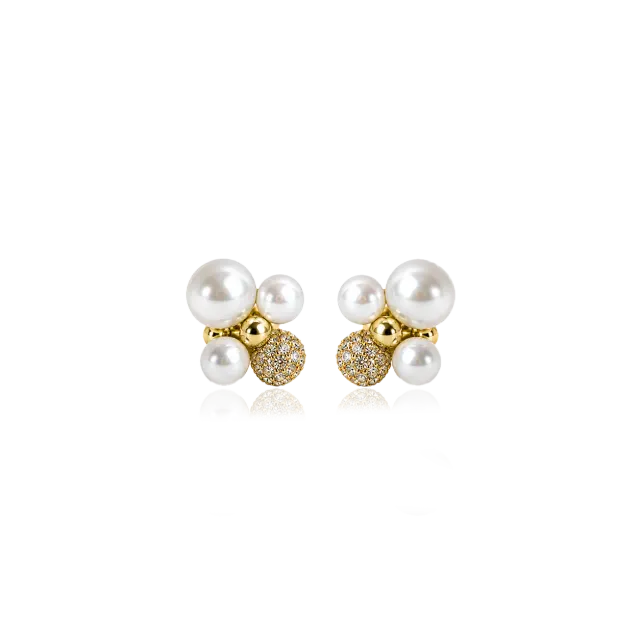IOAKU Berry Pearl Petite øredobber gull perle