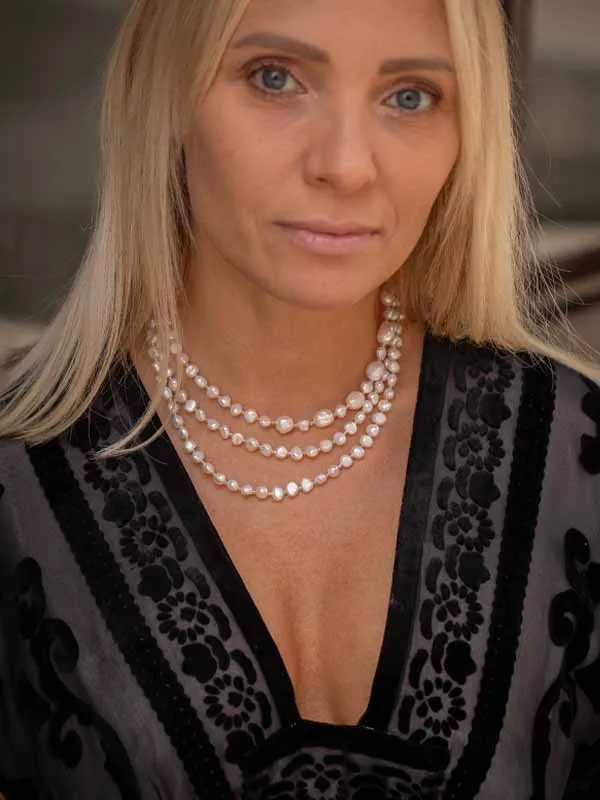 pfg Stockholm Annie Long halskjede hvit perle