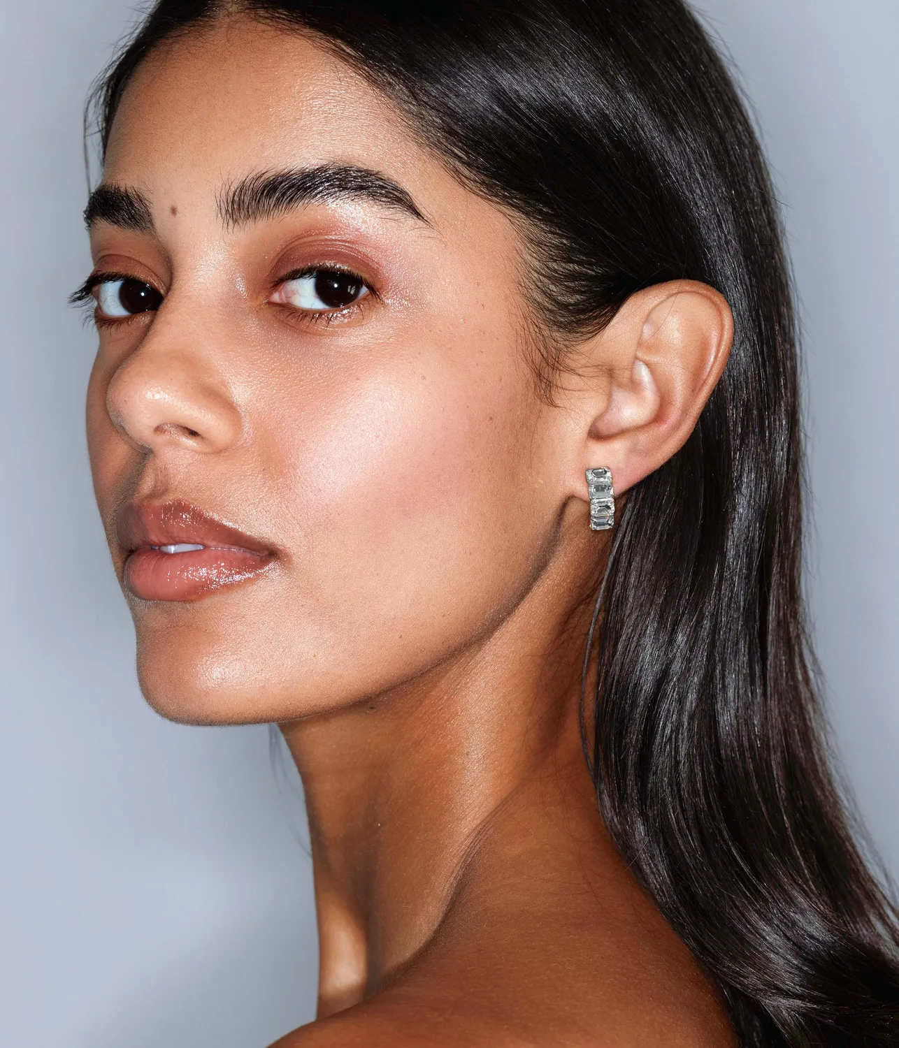 Loren Hope Austin Studs øredobber krystall gull baguette
