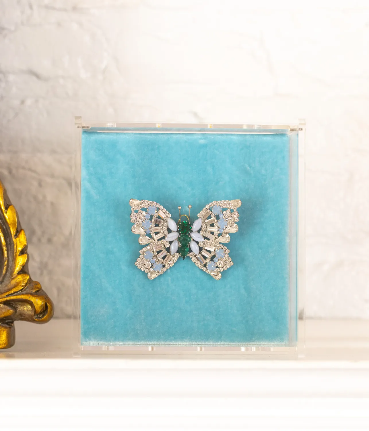 Loren Hope Butterfly Medium Blue Lace brosje agat