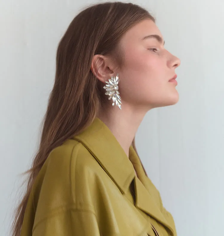 Wos WOS UP Oksana øredobber sølv strass 6,5 cm