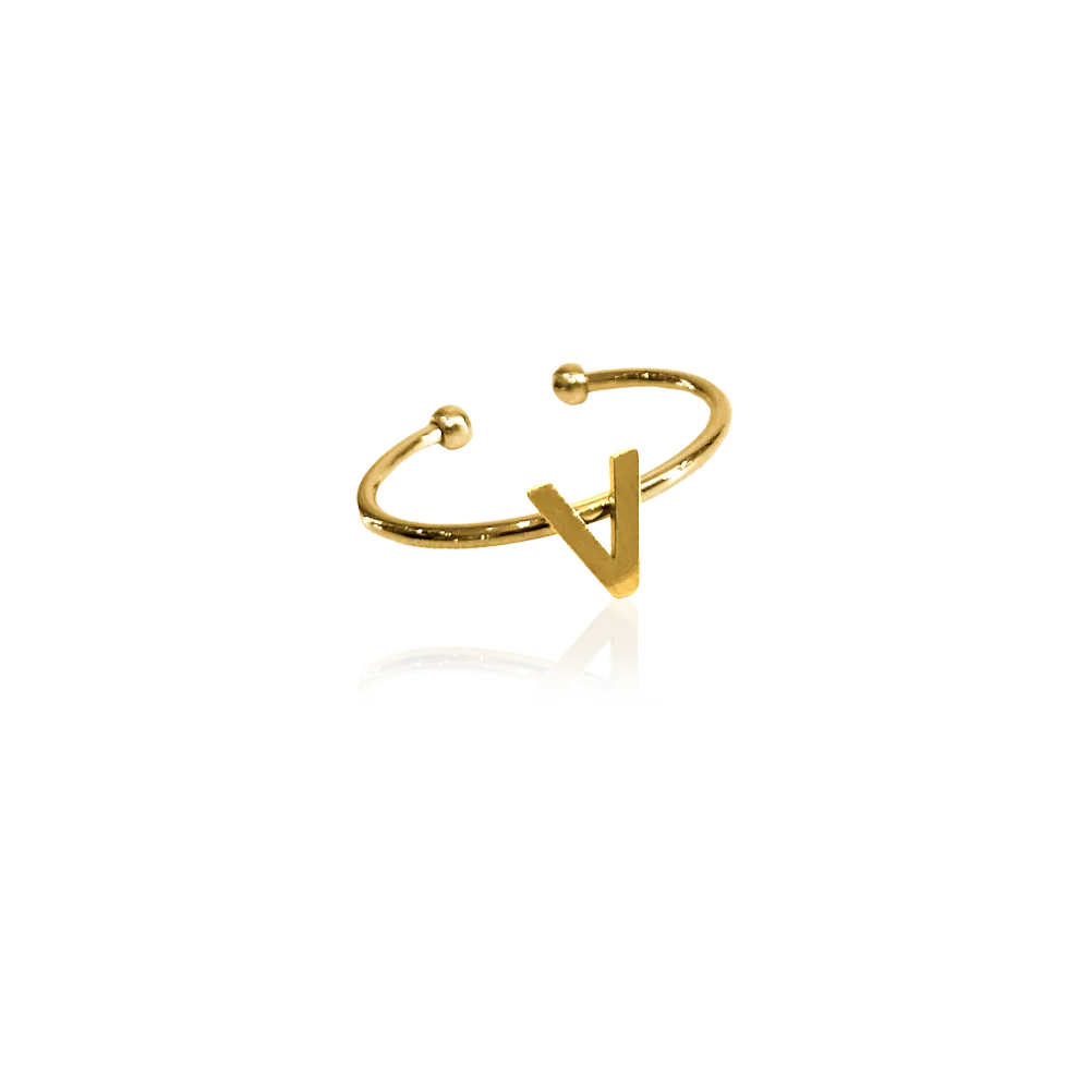 IOAKU Identity Micro ring bokstav G gull justerbar