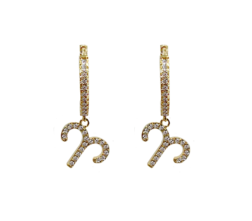 IOAKU Zodiac Sparkle Micro Hoop øredobber guld Leo nikkel fri