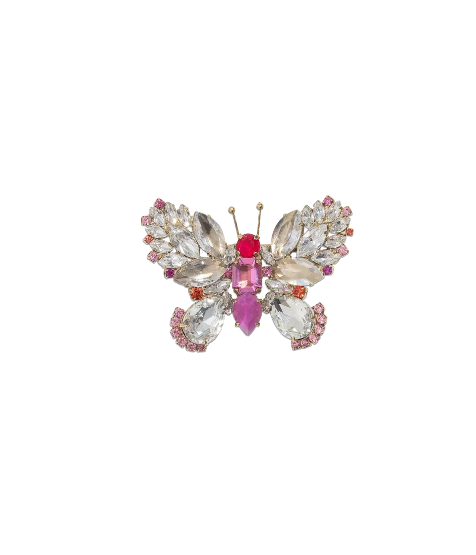 Loren Hope Butterfly brosje krystall fuchsia