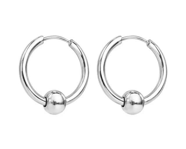 Wos UP Drop Hoop creoler sølv stål 1,4 cm