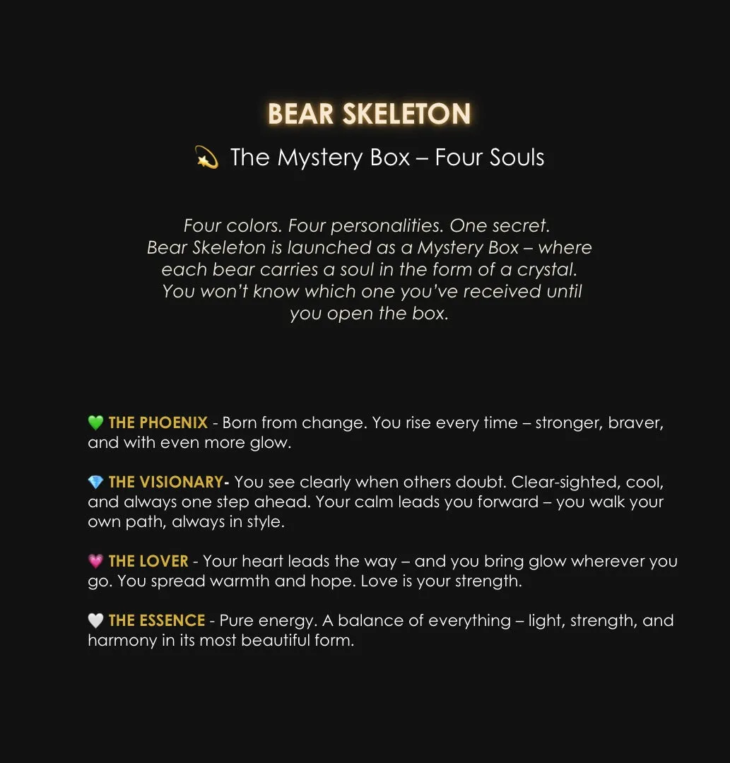 IOAKU Bear Skeleton mystery box sølv øredobber