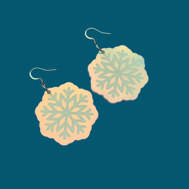 MiniKitty Snowflakes Iridescent øredobber jul