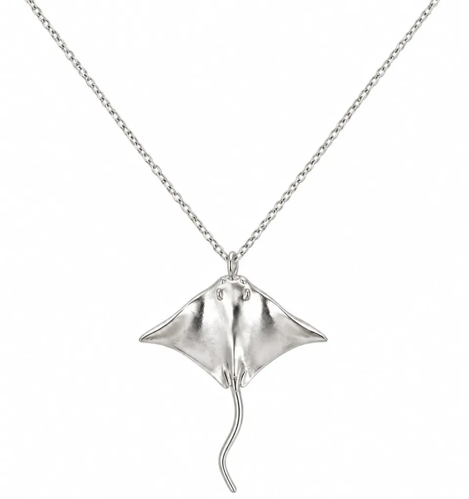 Wos Carolinne B Devil Fish halskjede sølv 50 cm
