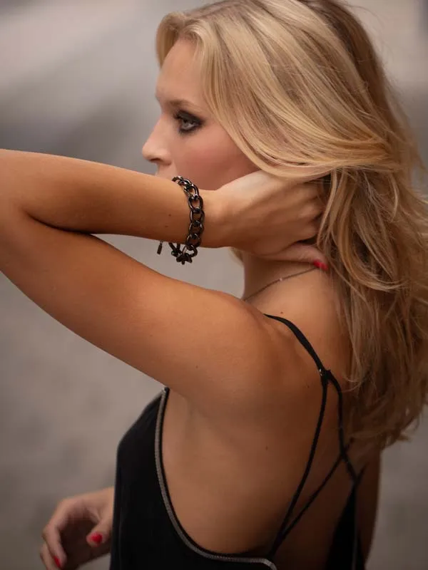 pfg Stockholm Charlene armbånd svart kjede