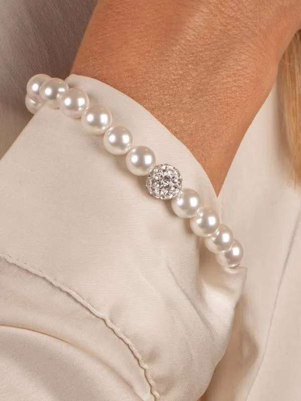 pfg Stockholm Vera Glam armbånd perler hvit