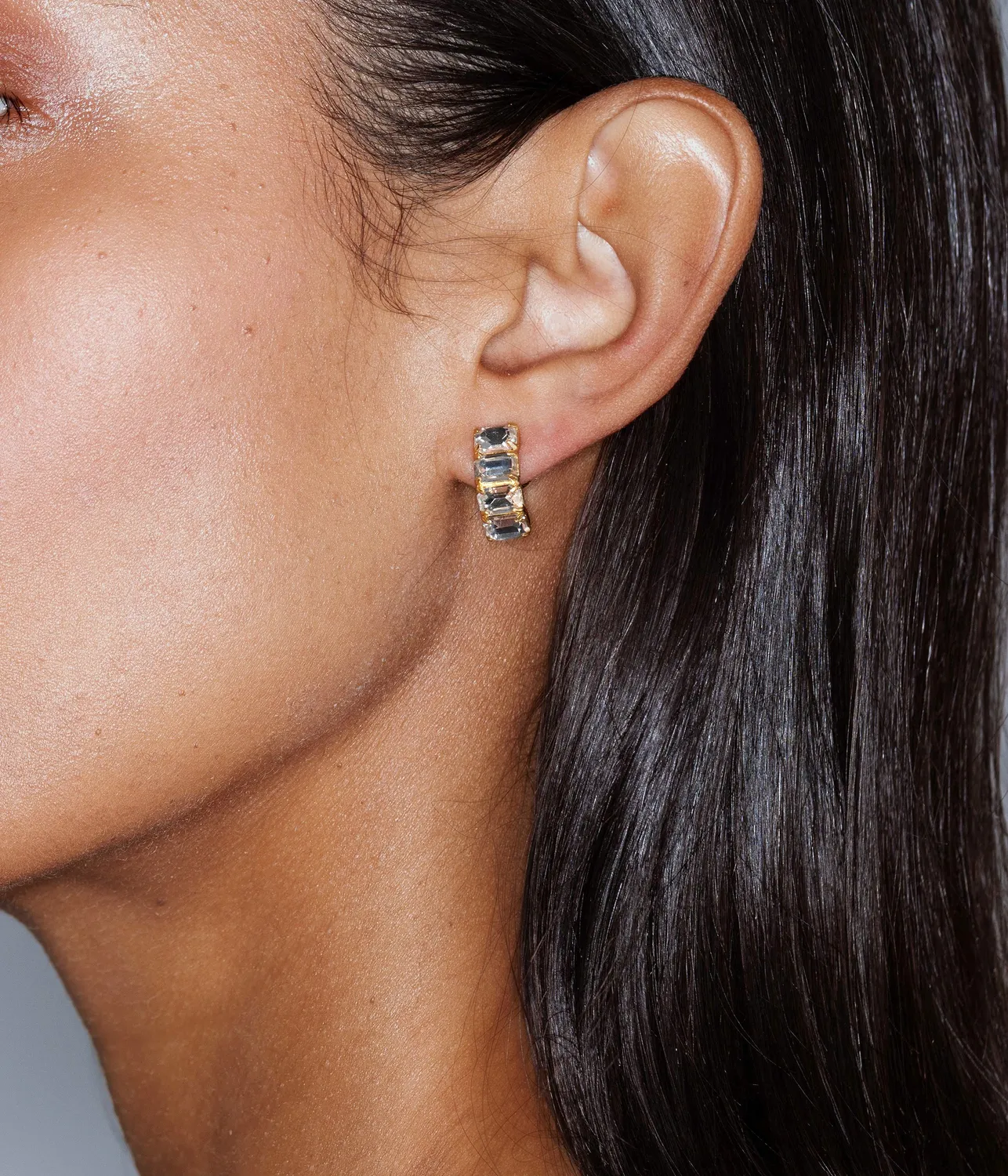 Loren Hope Austin Studs øredobber krystall gull baguette