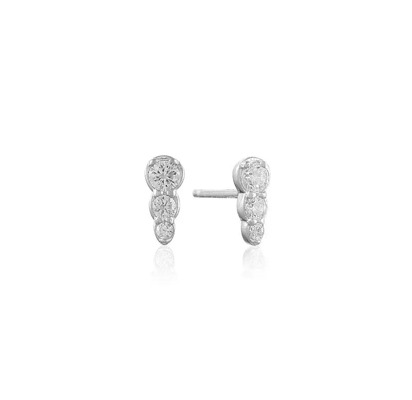 Wioga Donna E-1076-S øredobber sølv 1 cm zirkonia