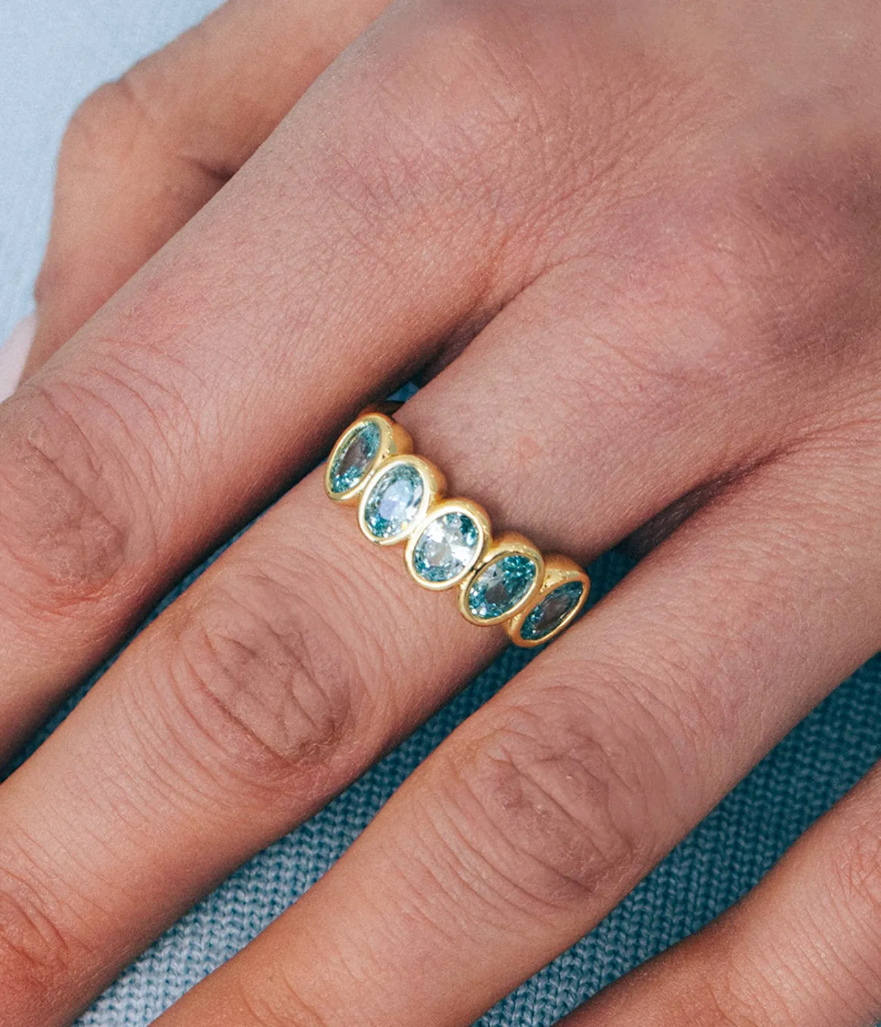 Loren Hope Aurelia Ring aqua gullring