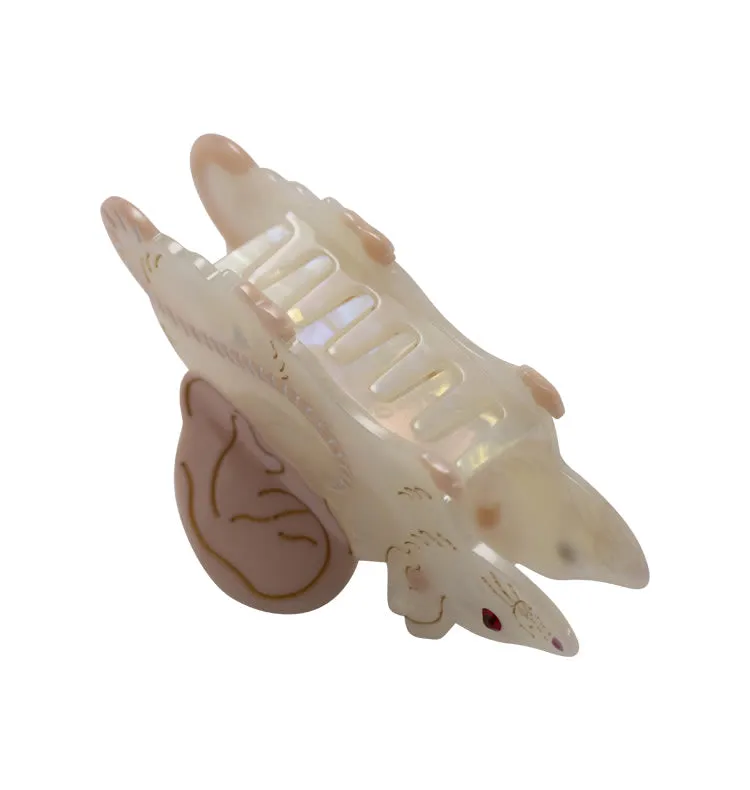Wos UP Rat hårklemme rosa acetat 9,5 cm