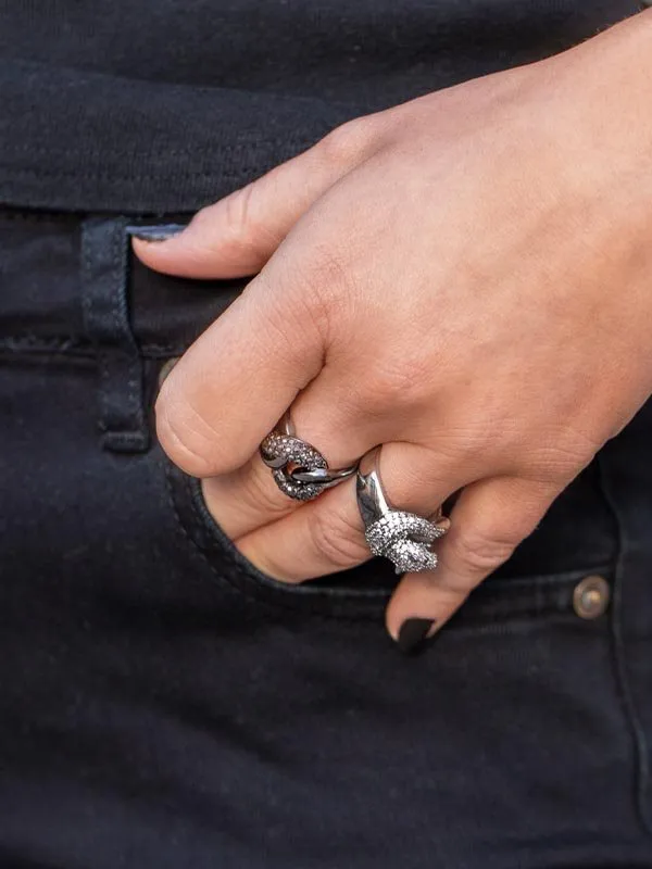 pfg Stockholm Charlie ring 19 svart krystall