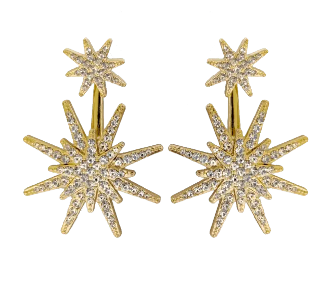 IOAKU Alfa Star Earrings øredobber gull 6 cm