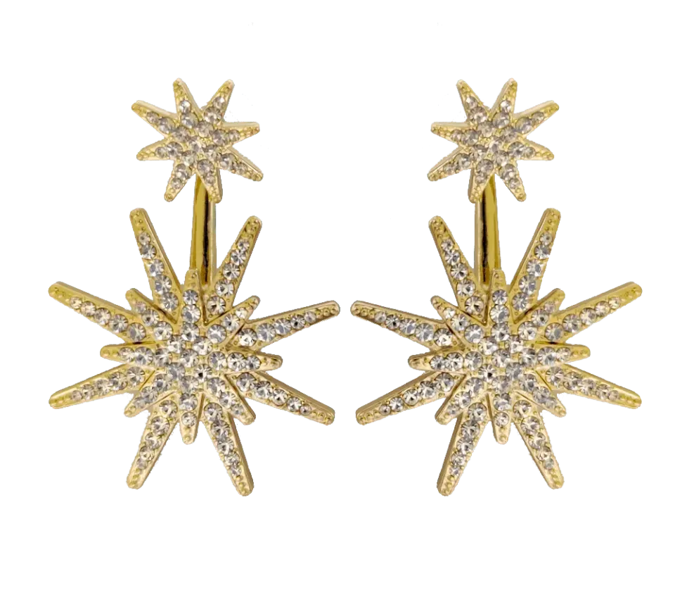 IOAKU Alfa Star Earrings øredobber gull 6 cm
