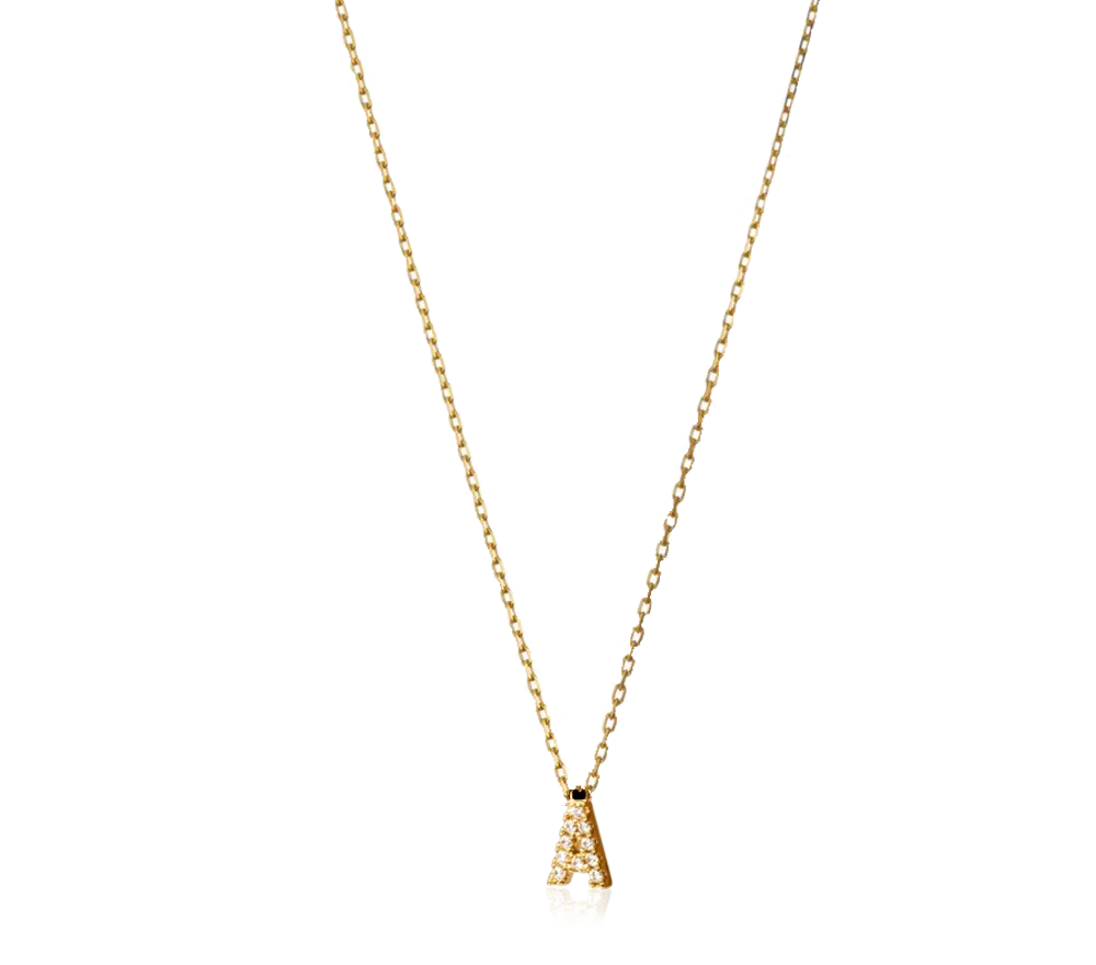 IOAKU Identity Micro Necklace AZ halskjede gull bokstav A