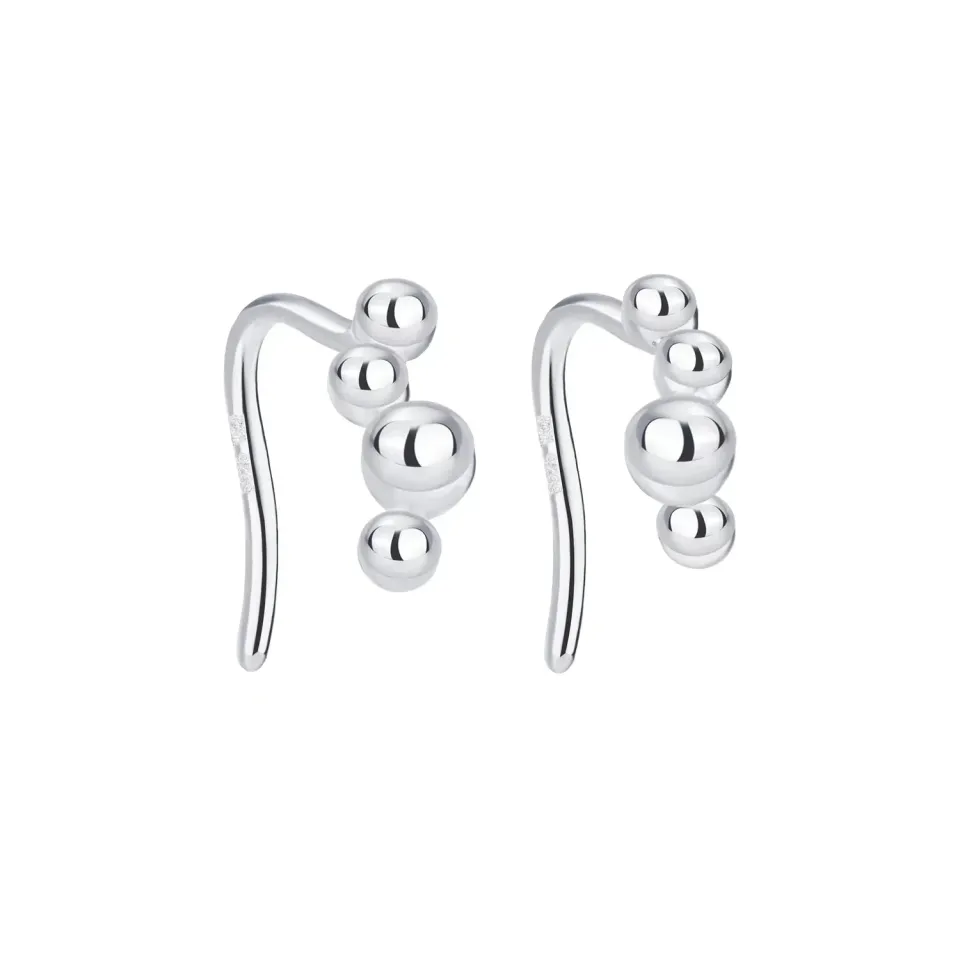 Wioga Alejna øreringe sølv blad 1 cm studs