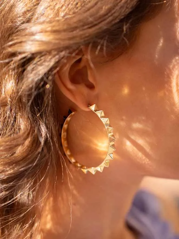 pfg Stockholm Stud Hoop ørering gull stor