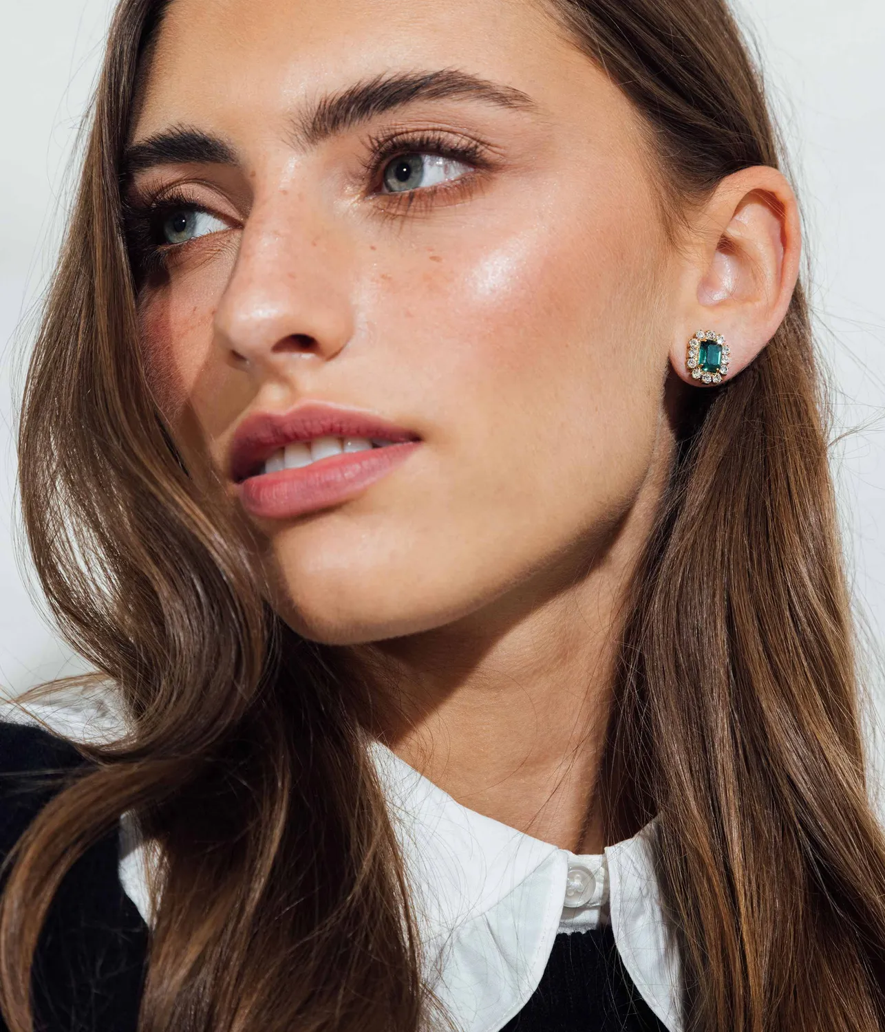 Loren Hope Tati Studs ørestikker smaragd gull