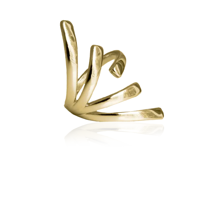 IOAKU Plain Sunfeather ring gull justerbar messing