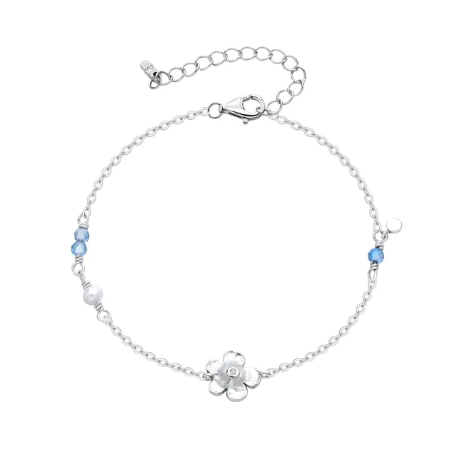 Wioga Kamila armbånd sølv 15,5-19 cm blå zirkonia