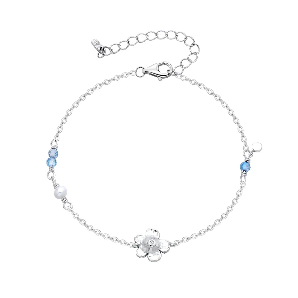 Wioga Kamila armbånd sølv 15,5-19 cm blå zirkonia