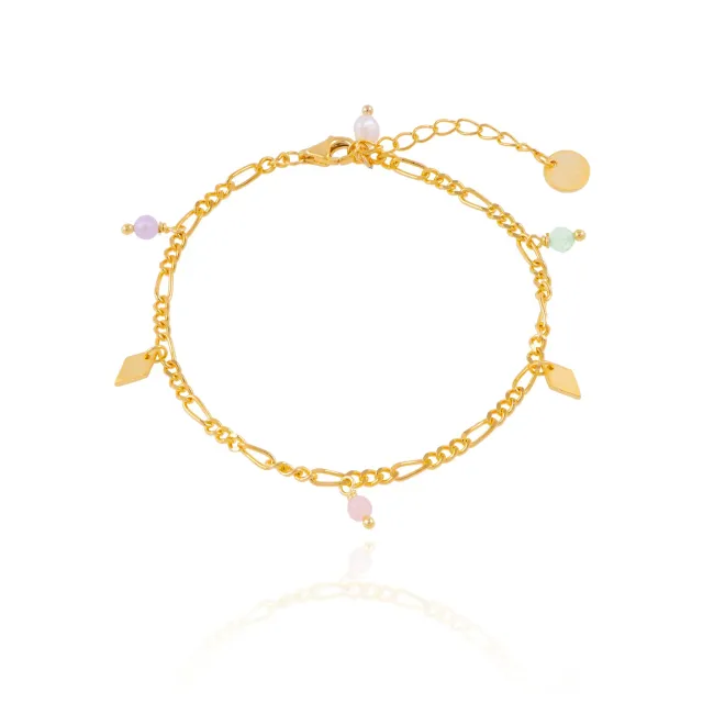 Wioga Alberte B-2051-GP armbånd forgylt perler 15,5–18 cm