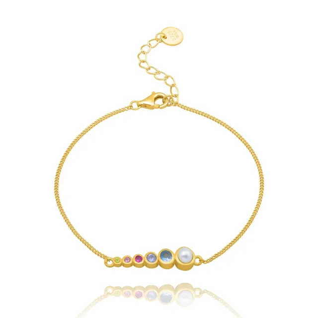 Wioga Sigrid B-8081-GP armbånd forgylt perle 16-18 cm