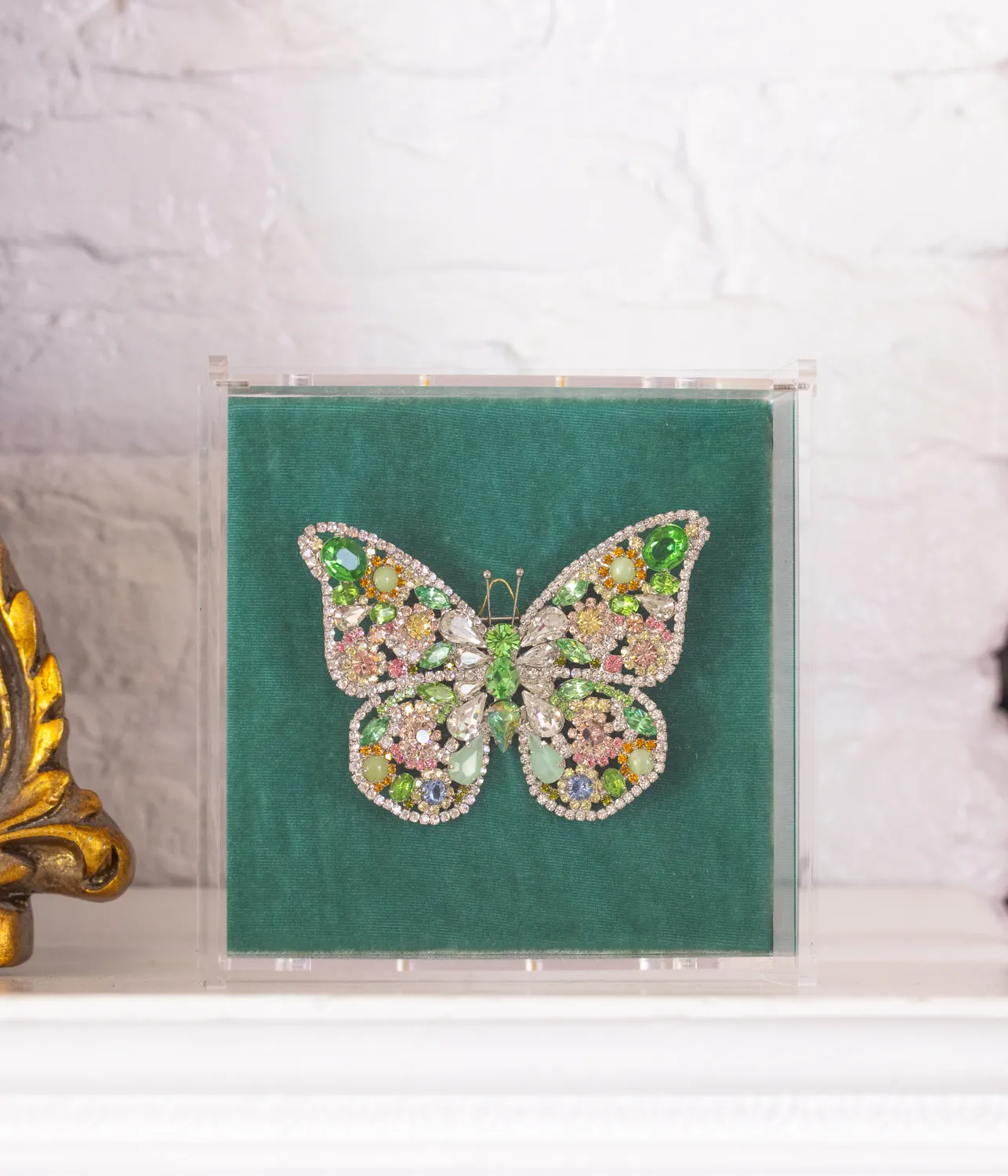Loren Hope X-Large Butterfly brosje crystal peridot