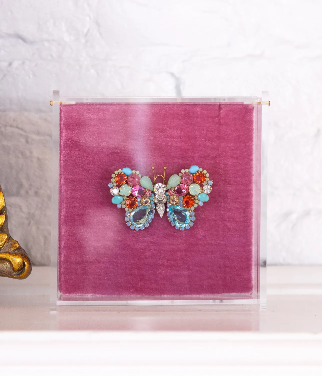 Loren Hope Medium Butterfly brosje aqua unik