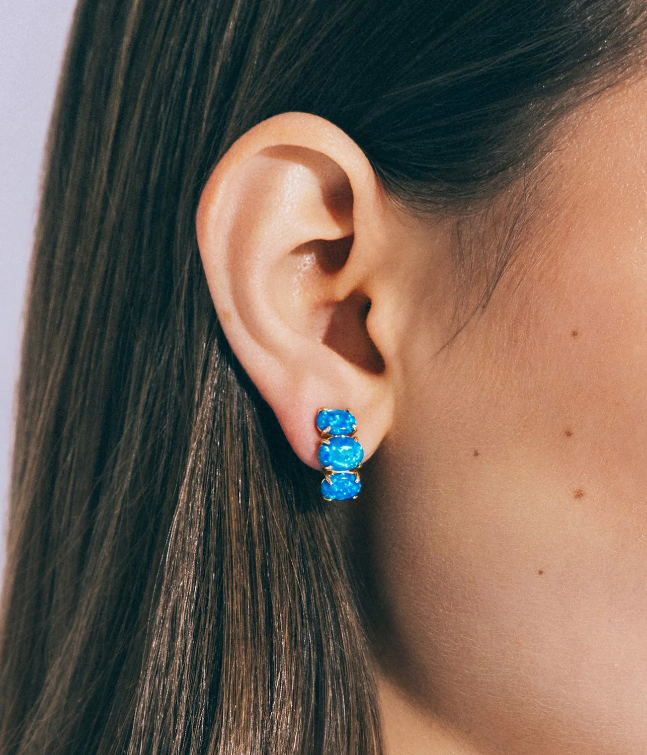Loren Hope Nola Studs øredobber blå opal