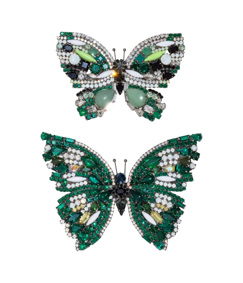 Loren Hope Butterfly Duo brosje aventurin 25 cm eske