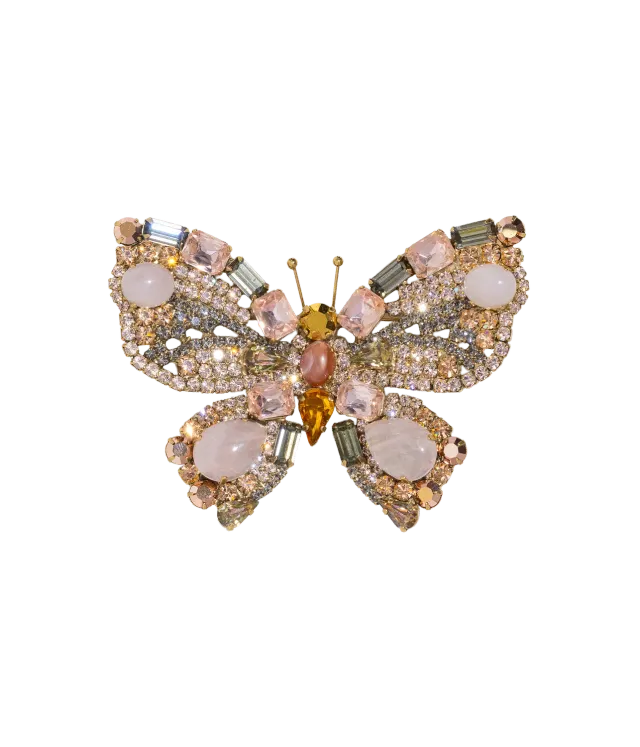 Loren Hope Butterfly X-Large brosje Rose Quartz unik