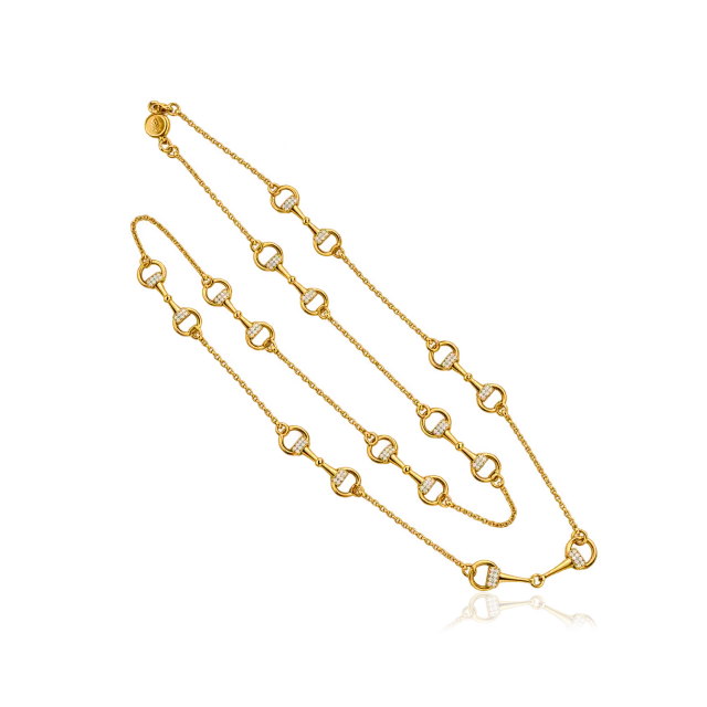 IOAKU Horsebit Charm Sparkle Iconic halskjede gull